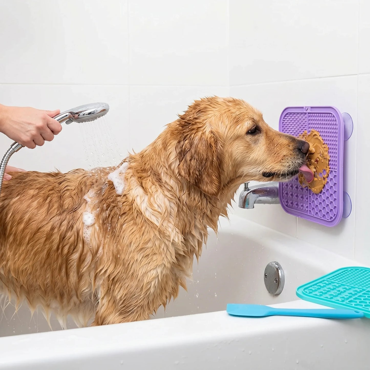 Lick Mat for Dogs & Cats with Suction Cups, Dog Lick Mat for Anxiety Relief, Dog Toys to Keep Them Busy, Peanut Butter Licking Pad for Boredom Reducer, Perfect for Bathing Grooming